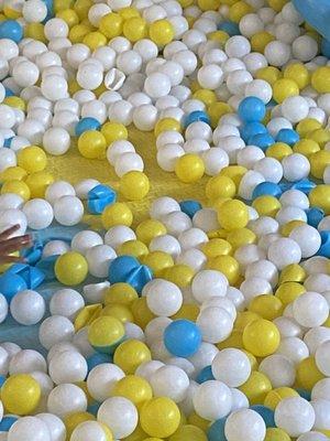 The thinnest layer of balls I've ever seen in a ball pit