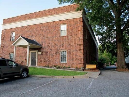 This is the back of the building. This is the entrance and parking to our building.