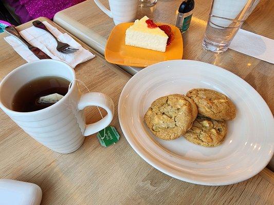 Enjoying some afternoon snacks and tea