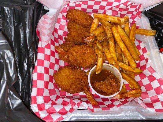 Shrimp Basket plate sweet & sassy really good