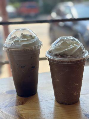 Left- Iced Mocha Right- Caramel Kiss Blended