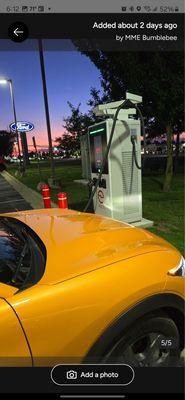 DC fast charger and Ford Dealership Sign