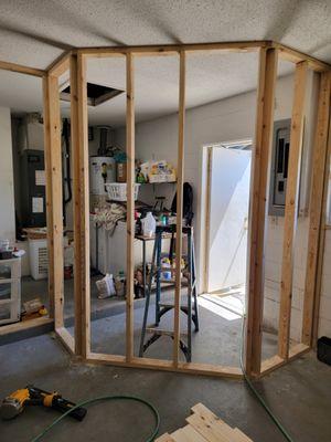 Garage conversion to bedroom.