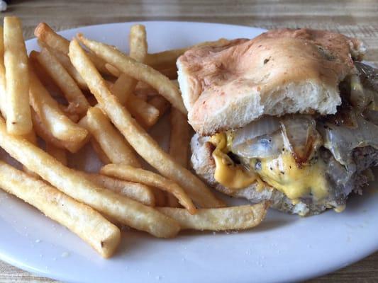 Patty melt and fries. It is really good!