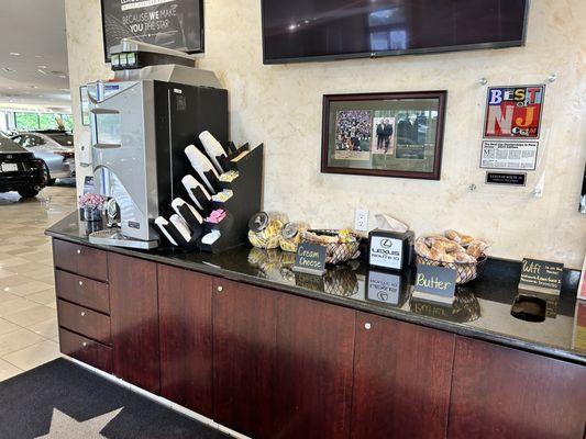 Snacks station at Lexus