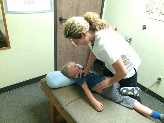 Pediatric chiropractic at work. Popcorn!