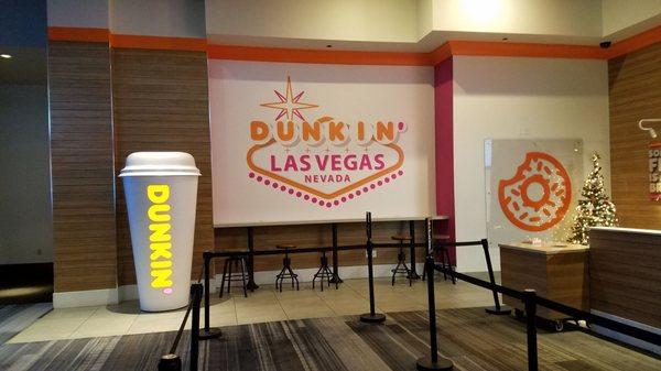 This is the second Dunkin on the Las Vegas Strip. It is in the Linq casino near the sports book.