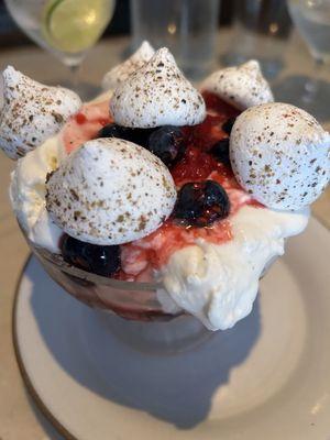 Fresh berries and meringue dessert