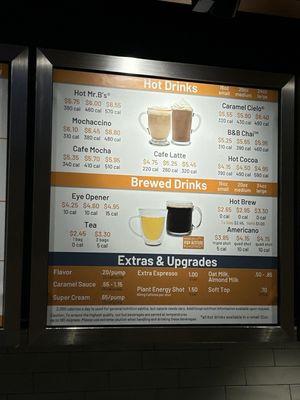 Menu as of Feb 2024