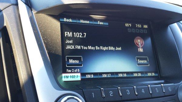 Jack FM on my rental car radio