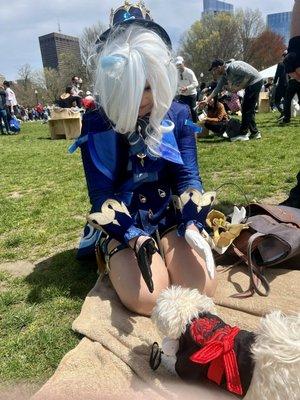 Anime character & samurai dog at Japan festival Boston