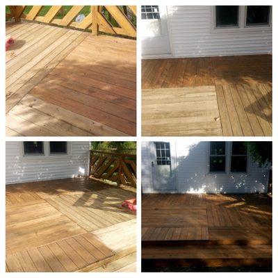 Deck staining