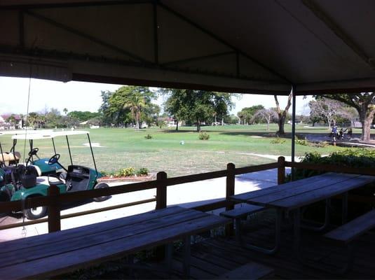 From the first tee wait area.