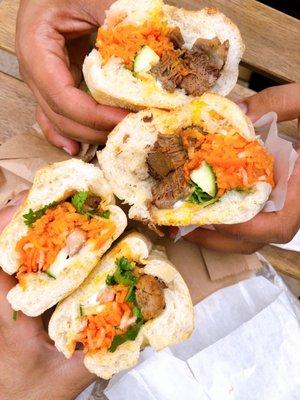 Chicken Banh Mi and beef Beef Short Ribs Banh Mi