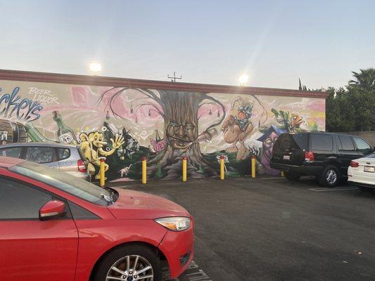 Mural in the parking lot