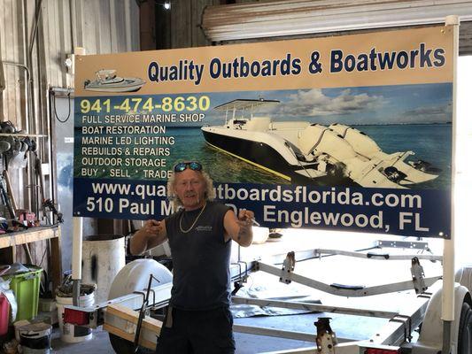 Owner John Hughes. Look for our sign on River rd. Englewood fl.