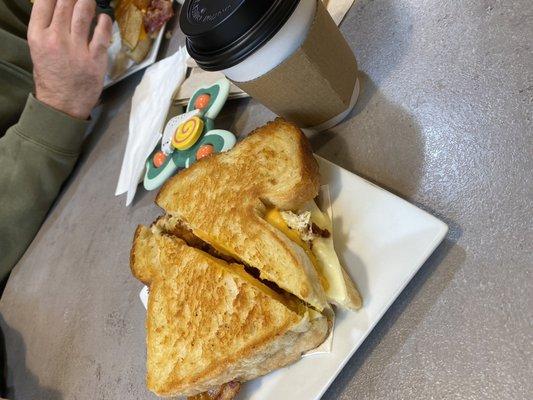 Breakfast grilled cheese sandwich