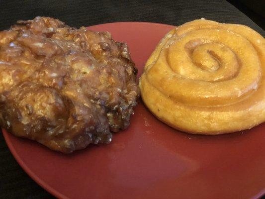 Apple Fritter and Cinnamon Roll