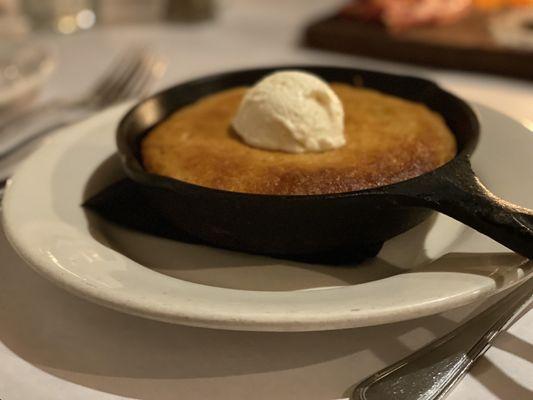 Corn bread was complimentary and also delicious.