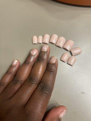 Got my nails done May 25,2024 it is June 10, 2024 and I have no nails on either hand.