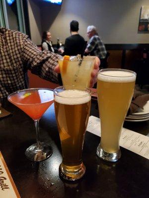 Pomegranate Martini, Margherita, Glutenberg Beer and Allagash!