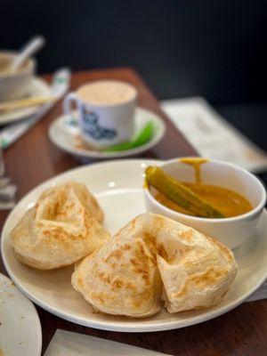 rotis with curry sauce