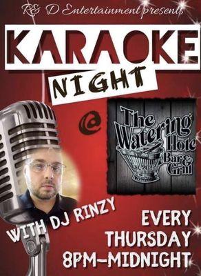 Watering Hole has Karaoke every Thursday night make sure you ask about new cocktails on this night