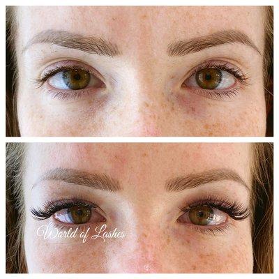 6D volume eyelash extensions in the 12's length with Sexy style