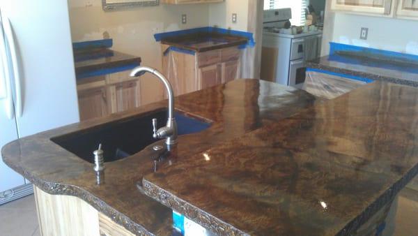 Custom concrete counters