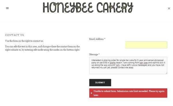 How are you supposed to order cakes when you can't get in contact with them?! Irritatinggggggggggg