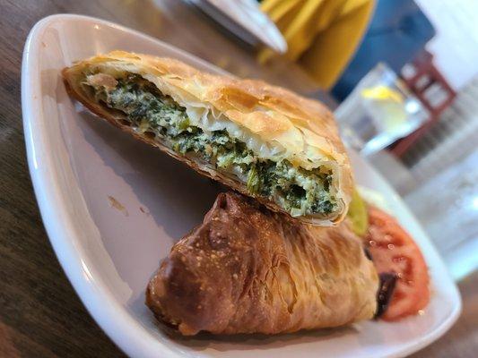 puff pastry with spinach filling