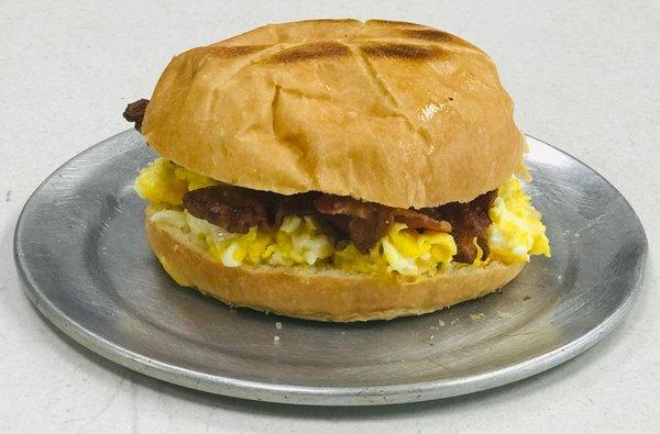 Now Serving Breakfast Monday-Friday!  Best Breakfast Sandwich...Monster Egg & Cheese (Add Bacon)