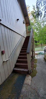 Evergreen lodge stairs to 2nd floor