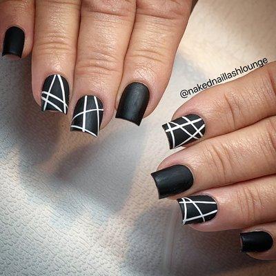 GelX Short Square/ Matt Black / nail salon Pasadena Arcadia