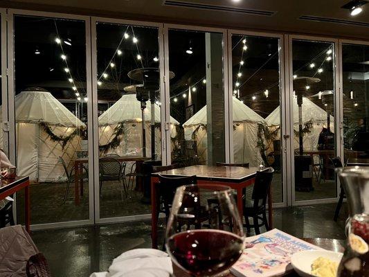 Yurts on patio