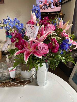 Mother's Day bouquet. My daughter ordered over the phone same day and these GORGEOUS flowers were what was delivered!