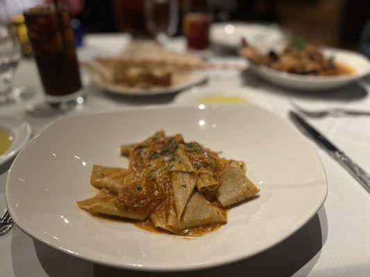 Pasta dish with rabbit.