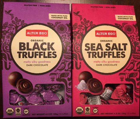 Just picked these up @ Natural Grocers -- yum! Like Lindor chocolate truffles, without the scary or unsustainable ingredients!