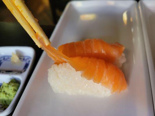 Salmon belly nigiri