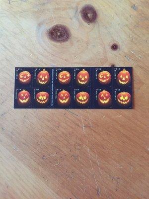 Jack-o'-lantern forever stamps!