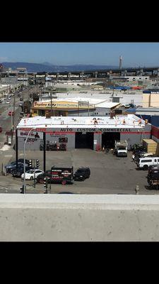 Cool shot of the shop from the freeway....