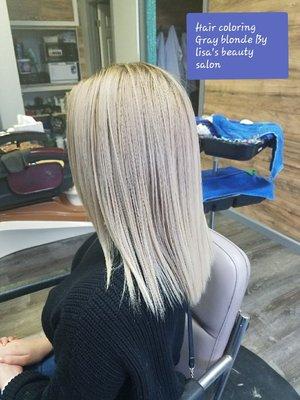 Hair coloring Gray blonde