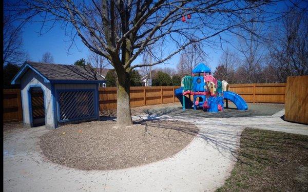 Our playgrounds are fenced in all the way around to provide safety and privacy for your children.