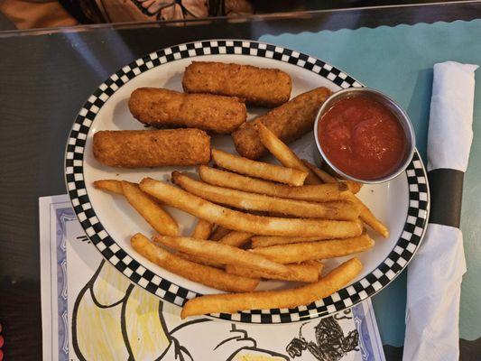 Mozzarella sticks and fries