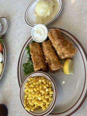 Friday fried cod special. You get 3 pieces of cod and your choice of 2 sides.