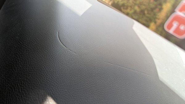 Damage to dashboard that was not there when car was dropped off