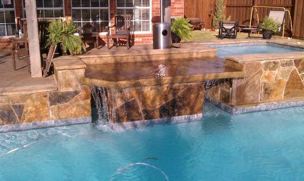 Pool/Spa With Cave 60% Quartz plaster Frisco TX