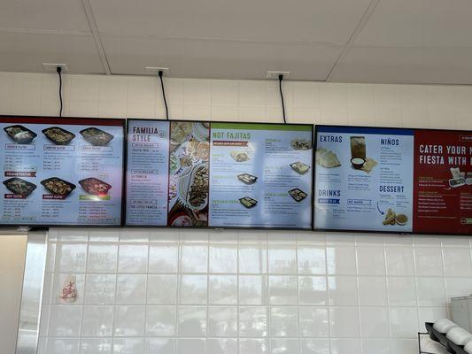 A menu board