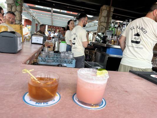 Old fashioned and watermelon margarita.