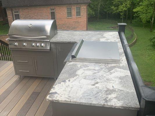 Outdoor Grill with Natural Stone